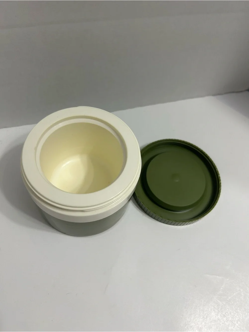 Vintage Thermos Insulated Jar Model 1155/3 Avocado Green White Made in USA MCM